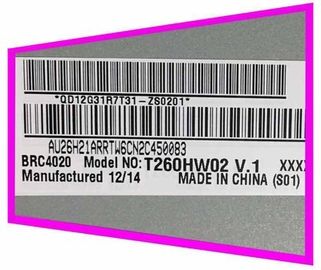 Industrielle LCD Anzeige T260HW02 V1 Pixel-Entschließung der 26 Zoll-Größen-1920 * 1080